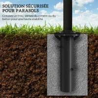 Outsunny Rectangular In-Ground Metal Parasol Base for Patio Pool 16.5 x 16.5 x 40 cm Dark gray(m-6)