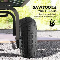 Outsunny Set of 4 Pneumatic Wheels, 10" Wheelbarrow Wheels Replacement for Barn Carts, Hose Carts, Garden Carts, Sack Trucks, Black(m-4)