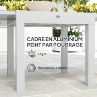 Outsunny Extendable garden dining table for 6 people with rectangular top, aluminum frame, 60x80x75cm(m-5)