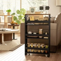 HOMCOM Storage trolley on wheels 3 storage levels and handle, dim. 51.5l x 13P x 80H cm(m-8)