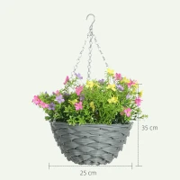 HOMCOM Set of 2 Artificial Hanging Cosmos Flowers - Multi-Colored(m-3)