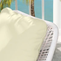Outsunny Set of 2 Seat and Back Cushions, Indoor and Outdoor Seat and Back Cushions, Cream(m-9)