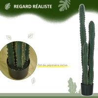 Outsunny High-realism artificial cactus large artificial plant dim. Ø 18 x 120H cm green(m-5)