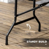 Outsunny Folding Garden Dining Table for 6, Rectangular Outdoor Dining Table with HDPE Tabletop, Foldable Garden Table with Steel Frame for Balcony, Porch, Charcoal Grey(m-7)