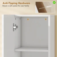 HOMCOM szafka łazienkowa, stojąca z 2 drzwiczkami i otwartą półką, biała(m-7)