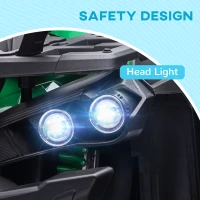 HOMCOM Elektro-Quad dla dzieci, z reflektorem, USB, Zielony(m-6)