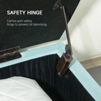 HOMCOM Ławka tapicerowana z pojemnikiem, podłokietniki, drewno, poliester(m-7)