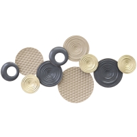 HOMCOM Metal Wall Art, Modern Hanging Wall Decor with Multi-Disc Design for Living Room Bedroom Dining Room