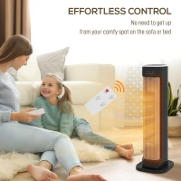 HOMCOM 2000W Ceramic Electric Heater with 3 Heat Settings, Timer - Black(m-8)