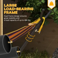 Outsunny 9.5ft Hammock Stand, Portable Hammock with Wheels, Adjustable Hammock Net Stand with Carry Bag, for String-style, Brazilian-style, Flat-style, Rope-style Hammocks, Black(m-4)