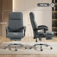 Vinsetto High Back Vibration Massage Office Chair with Footrest, Heated, Grey(m-3)