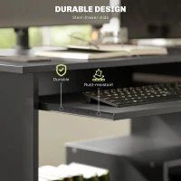 HOMCOM Biurko komputerowe z półkami i otwartymi schowkami(m-6)