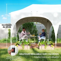 Outsunny Pop-up waterproof UV-resistant gazebo, 6 sidewalls, 6 sandbags, 12 drainage holes, 3 x 6 m, white(m-9)