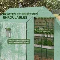 Outsunny Garden greenhouse with 1 door, 1 window, 3-tier shelves for Vegetables Plants Flowers PE cover 140 x 143 x 190 cm(m-6)