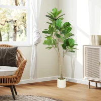 HOMCOM 150cm Artificial Ficus Tree - Green(m-9)