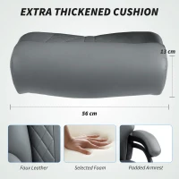 HOMCOM Fotel biurowy, wytrzymały do 150 kg, duży i wysoki, z ekoskóry PU, z miękką sprężynową poduszką, antracytowy(m-5)