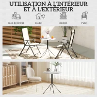 Outsunny Round Garden Table Ø 60 cm, Steel Frame Patio Table for Indoor & Outdoor, Dark Gray(m-6)