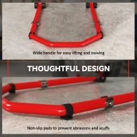 HOMCOM Motorcycle Stand, Front/Rear Paddock Stand, with 390 kg Weight Capacity, Red(m-7)