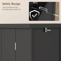 HOMCOM Kitchen Cupboard, Freestanding Multi-Storage Kitchen Pantry Cabinet with Adjustable Shelves, Black(m-7)