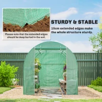 Outsunny Folia do szklarni 4 x 2 m, wodoodporna folia ogrodowa z drzwiami, 8 okien, ochrona UV, odporna na rozdarcia, polietylen zielony(m-5)