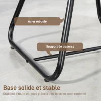 HOMCOM Chaise de bureau ergonomique sans roulettes, chaise de conférence avec dossier en maille, soutien lombaire, noir(m-6)