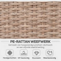 Outsunny poly-rotan tuinmeubelen 4-delige loungeset zitgroep set met aflegvlakken(m-4)