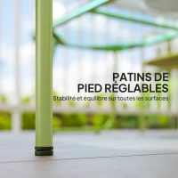 Outsunny Outdoor Woven Resin 4-Seater Garden Set, 2-Seater Sofa, 2 Chairs, Tempered Glass Table Steel Frame Green(m-7)