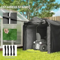 Outsunny Garagen tent, waterdichte tentgarage met deur, UV-bestendig 220 x 157 x 165 cm Zwart(m-5)