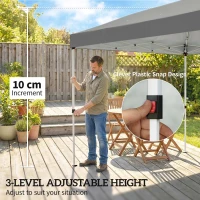 Outsunny 3 x 6 m Pop Up Canopy with UV50+ Protection Garden Gazebo with 6 Sidewalls, Dark Grey(m-5)