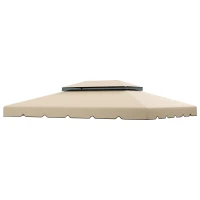 Outsunny Replacement Canopy for Pavilion Gazebo Tent Roof Replacement, Polyester Fabric, 4 x 3 m, Cream(m-11)