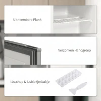 HOMCOM Mini-Vriezer 35 L, Electrische Vriesbox, Vrijstaand 161W, Mini Diepvrieskist 47 x 44,2 x 48,8 cm, Grijs(m-9)