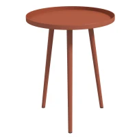 Outsunny Round Garden Coffee Table, Outdoor Side Table with Rounded Edge in Steel, dim. Ø40 x 50H cm red(m-1)