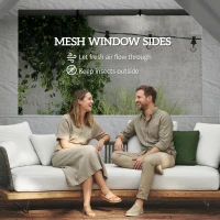 Outsunny 3 x 6 m Pop Up Canopy with UV50+ Protection Garden Gazebo with 6 Sidewalls, Dark Grey(m-6)