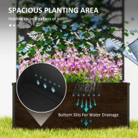 Outsunny Outdoor Metal Planter, with Back Trellis - Black(m-4)