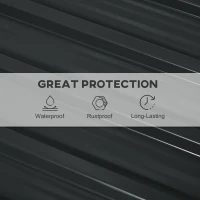 Outsunny Set of 12 Corrugated Steel Roof Sheet Panels - Dark Grey(m-6)