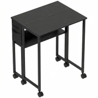 HOMCOM 63 cm Drop Leaf Writing Work Desk - Black(m-1)
