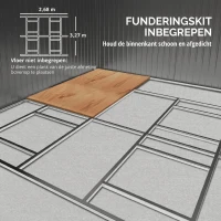 Outsunny Tuinschuur, Weerbestendig Tuinhuis voor Tuingereedschap, met Ventilatieramen, Schuifdeuren, Staal, Bruin(m-6)