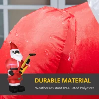 Outsunny Dekoracja Bożonarodzeniowa Nadmuchiwany Mikołaj na Zewnątrz, 140 cm, Czerwony(m-5)