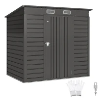 Outsunny Abri de jardin 2,3m² - pour Outils - cabanon Porte verrouillable - dim. 191L x 130P x 166,5-183H cm - acier(m-11)