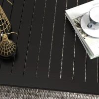 Outsunny 100cm x 60cm Aluminium Outdoor Coffee Table - Black(m-8)