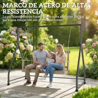 Outsunny Soporte para Columpio de Acero Estructura de Columpio de 2 y 3 Asientos Carga 360 kg 210x117x175 cm Negro(m-4)