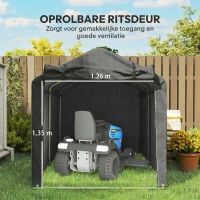Outsunny Garagen tent, waterdichte tentgarage met deur, UV-bestendig 220 x 157 x 165 cm Zwart(m-6)