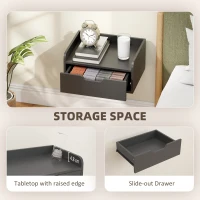 HOMCOM Floating Nightstands Set of 2, Wall Mounted Bedside Table with Drawer for Bedroom, Black(m-6)