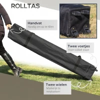Outsunny Tuinpaviljoen 4x4 met Ventilatiedak, Snelle Montage en 4 Gaaswanden, Donkergrijs(m-4)
