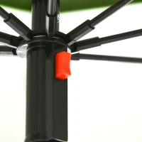 Outsunny Round Tilting Metal Outdoor Parasol with UV30 Protection, 8 Steel Ribs and Carry Bag Included, Green(m-9)