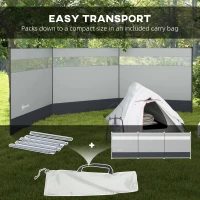 Faltowy parawan na camping, osłona wiatrowa, z linkami(m-7)