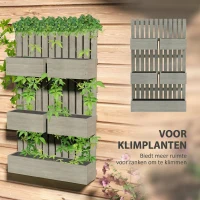 Outsunny Houten verhoogd plantenbed, verstelbaar met latwerk, tuinbed 60x16x100cm Grijs(m-4)