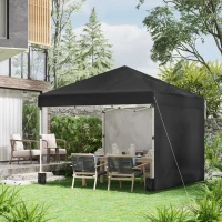 Outsunny Pop-up garden gazebo, foldable, height adjustable, UV30+ protection, 2 side walls, carry bag included(m-2)