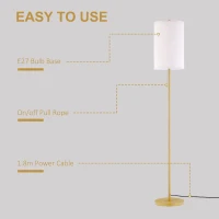 Lampa stojąca do salonu, abażur lniany, kremowa(m-5)