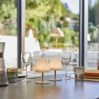 Set de 2 lampes de table sans fil - LUMISKY - TWINS - Cream - H16 cm - LED(m-2)